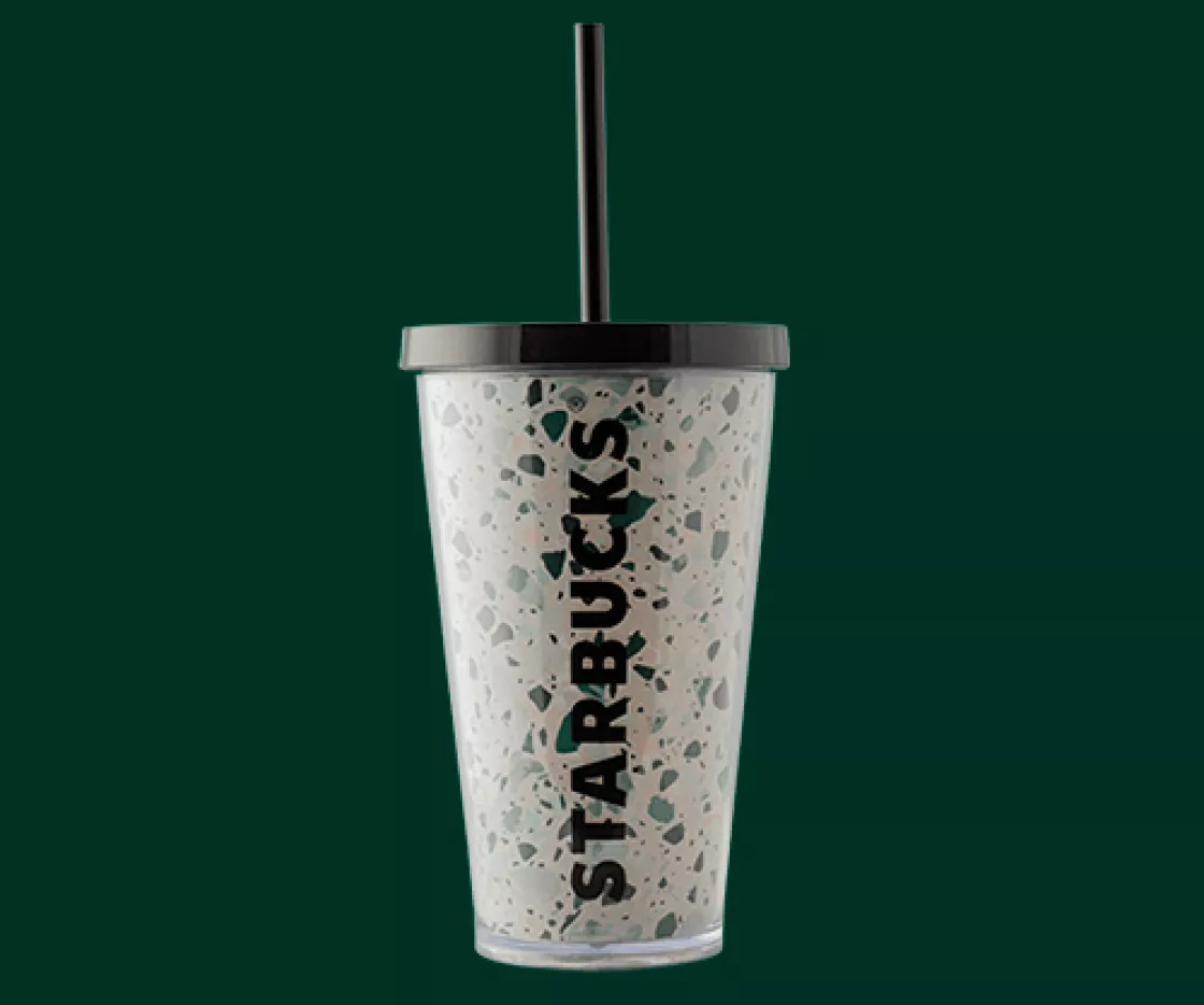 Merchand- Cold Cup Plastic Terrazzo Black