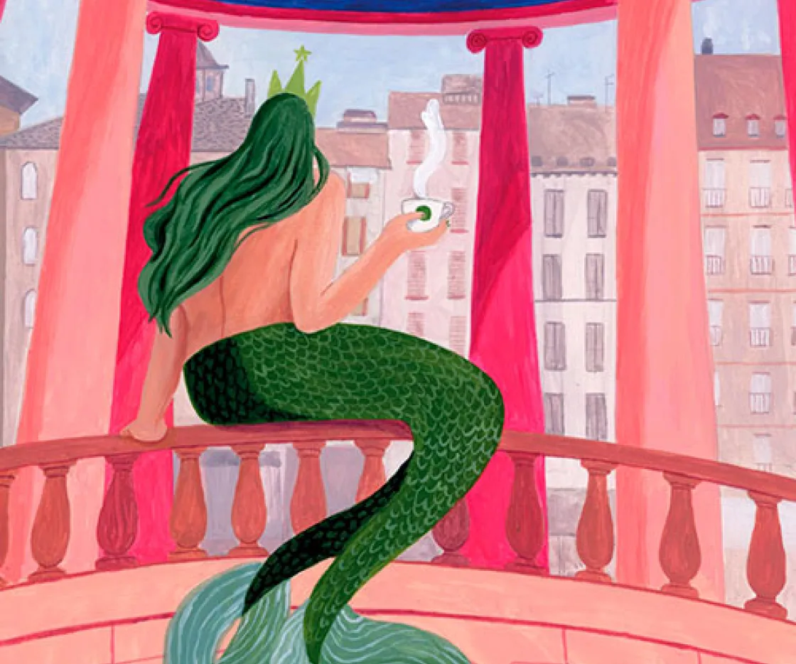 Imagen del detalle de una Ilustración con sirena para apertura de tienda