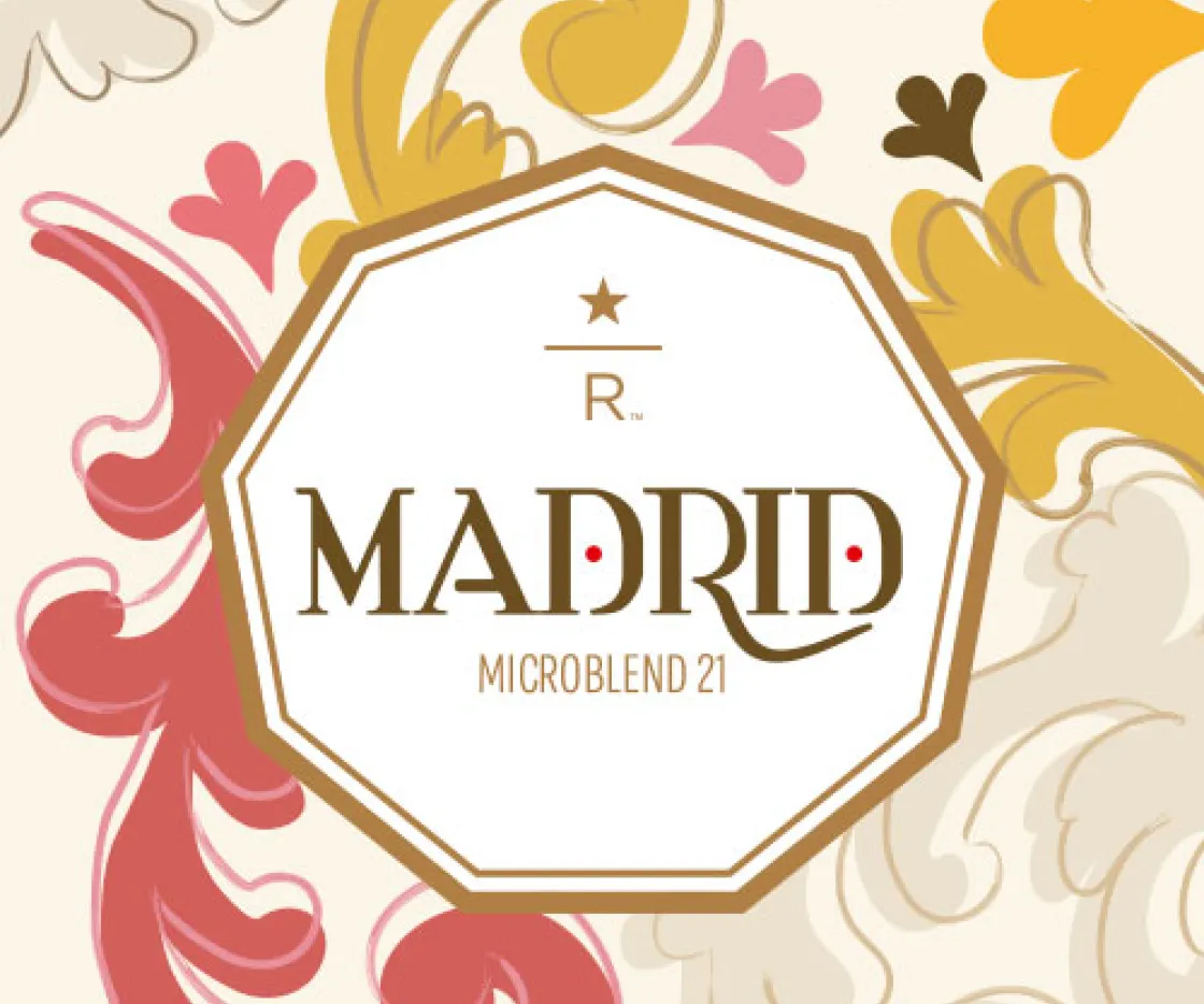 Ilustración para paquete de cafe MadridBlend