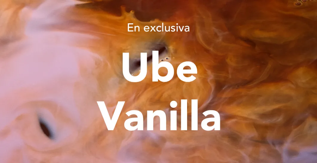 Banner promocionando bebidas Ube Vanilla